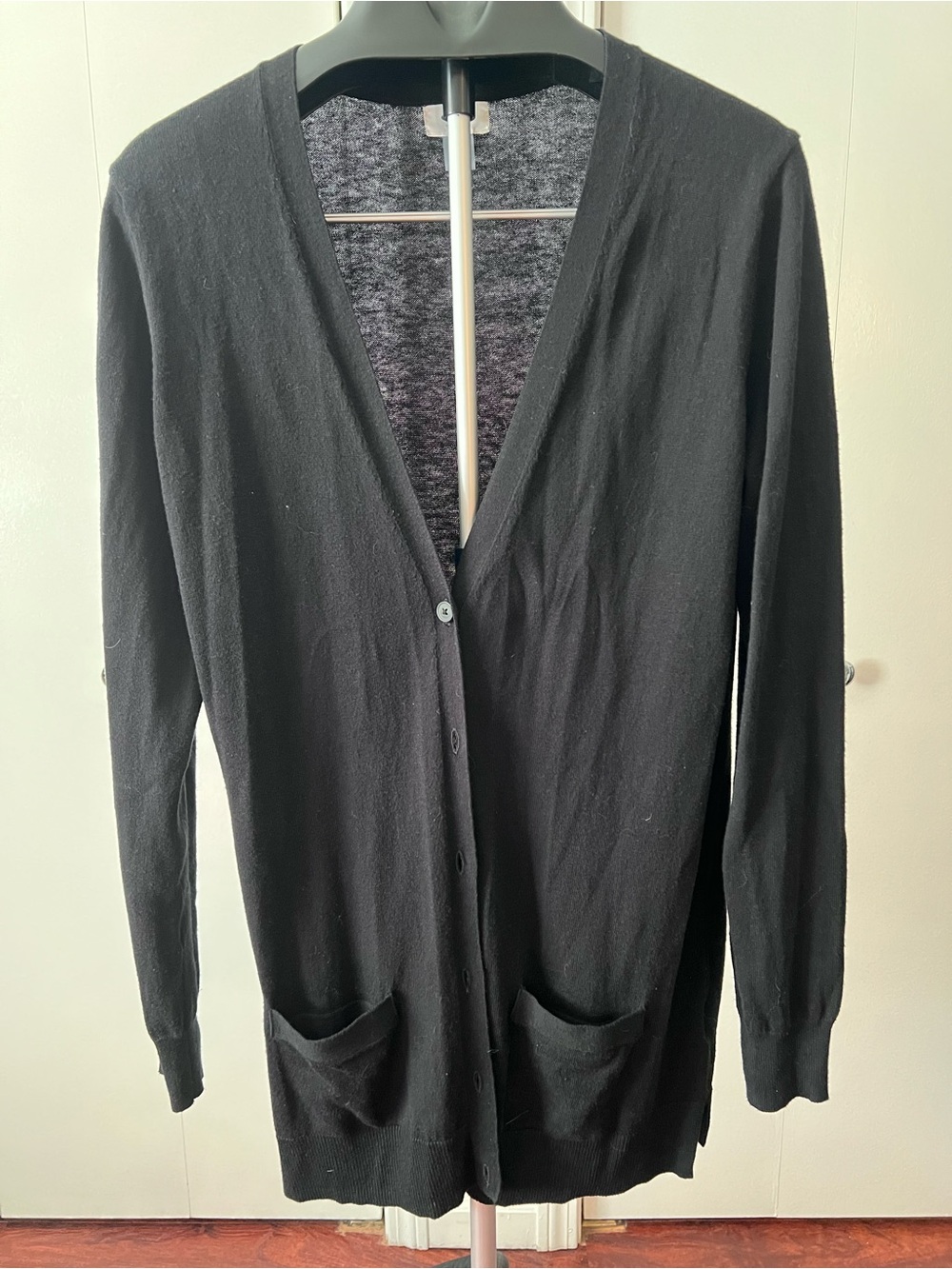 Old Navy Classic Black V-Neck Button Cardigan